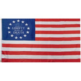 Trade Winds Patrick Henry Betsy Ross Give Me Liberty Or Give Me Death Premium Quality Heavy Duty Fade Resistant 100D Woven Poly Nylon Flag 3x5 3'x5' Banner Grommets (RUF)