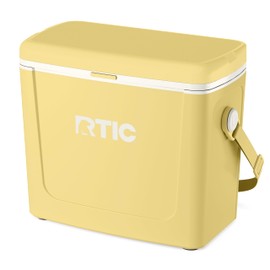 RTIC 16 Qt Road Trip Cooler, Hard Insulated Portable with Strap and Handle for Outdoor, Beach, Picnic, Camping, Sports, Travel, Sunlight/White