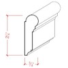 EWPC12 Picture Hanging Rail 2-1/4" Tall x 3/4" Moulding. Unfinished,