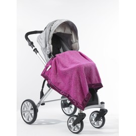 SwaddleDesigns - Manta de carriola de bebé, acogedora Manta de Felpa para bebé/niño, 30 x 40 Pulgadas, círculos de Muy Bayas con Ribete de satén