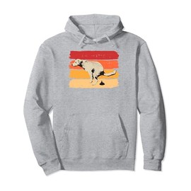 Retro Labrador Sunset Dog Pooping for Canine Owner Pullover Hoodie