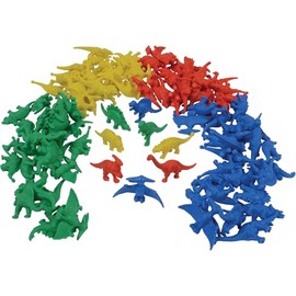 128-Piece Dinosaur Counting Set – Colorful Hands-On Math Counters for Sorting, Matching, and Patterning – Durable Plastic with 4 Bright Colors & 8 Species – Early Education Tool for Kids 3+