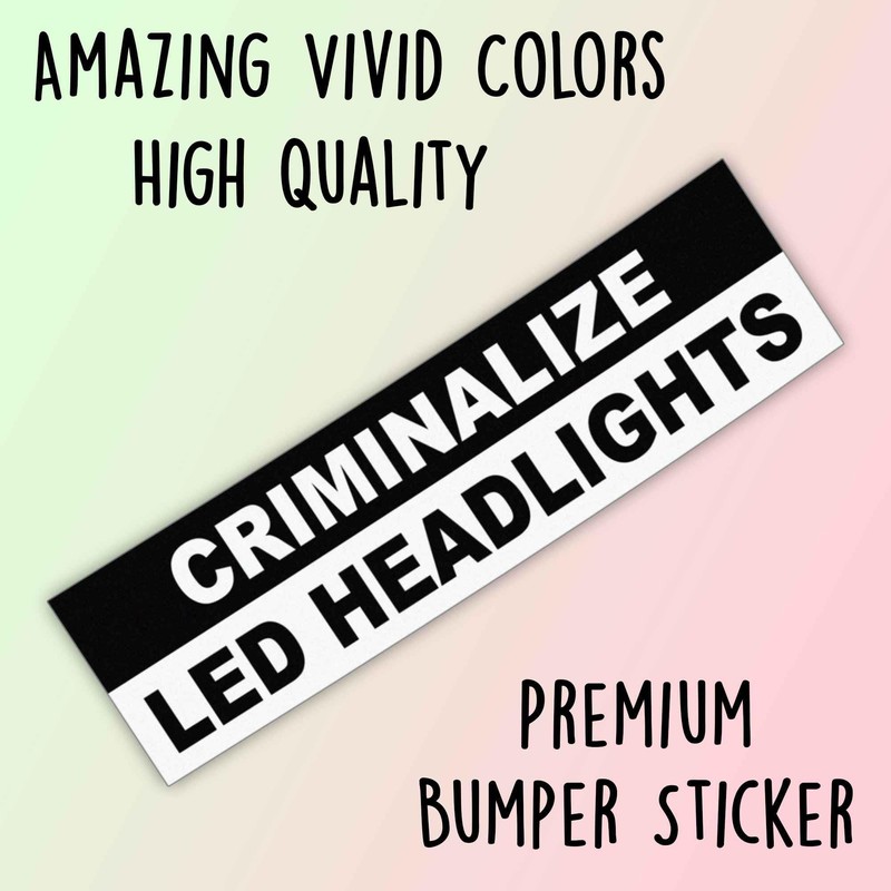 Criminalize - calcomanía de vinilo para faros LED en blanco