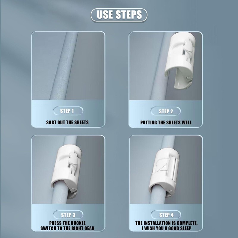 Bed Sheet Clips,10PCS Cylindrical Non-slip Plastic Bed Sheet Grippers, No