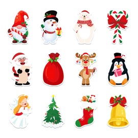 Qpout 24 Pack Christmas Sticky Notes, 2.75x4.3 inch Christmas Theme Small Sticky Notes, Mini Sticky Notes Bulk, Self Stick Notes for Christmas Decor