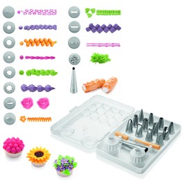 Tescoma Delicia Spritztüllen-Set, Edelstahl, weiß/Silber/gelb, 12.7 x 4.1 x 24.3 cm, 18