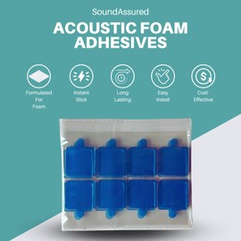 SoundAssured Mounting Tape for Acoustic Foam - Double Sided Adhesive Squares for Acoustic Soundproofing Foam Panels and Bass Traps 24 Pack