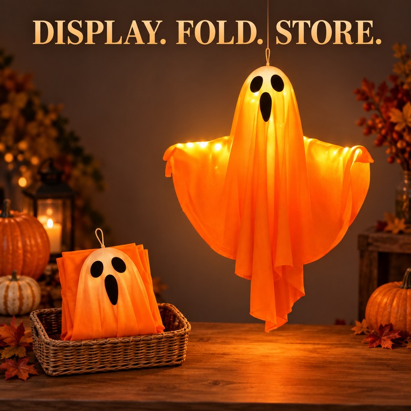 Inflatable Halloween Ghost Decoration with LED Lights – Outdoor &