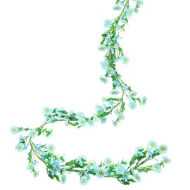 HO2NLE Spring Flower Garland Artificial Daisy Garland Fake Hanging Vines with Daisy Flowers for Wall Home Party Wedding Indoor Outdoor Spring Decor