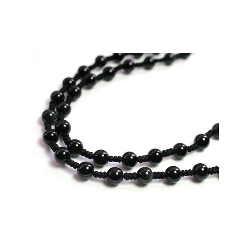 [shylph - Sylph] Obsidian Chain 6mm (45cm) Obsidian Handmade Pendant