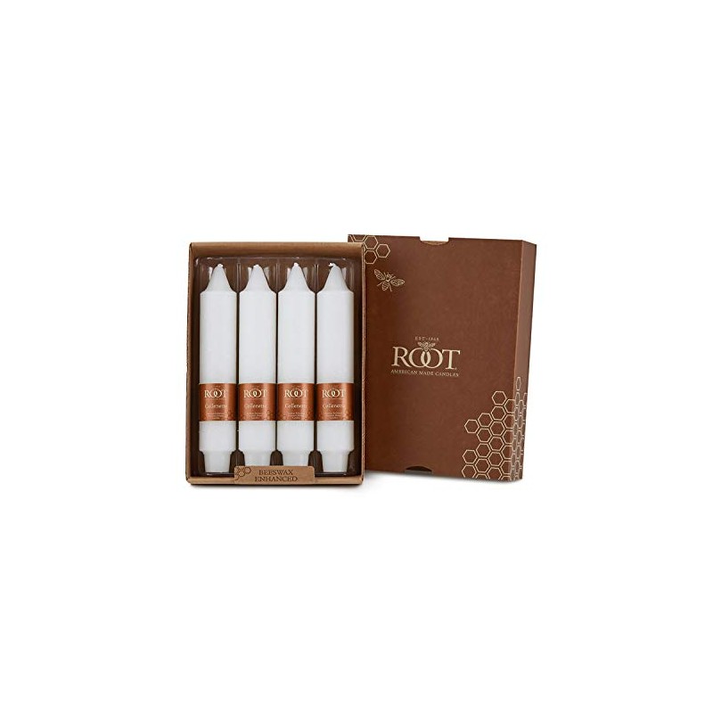 Root Candles 4-Count Unscented Dinner Candles Dripless Beeswax Enhanced Timberline™