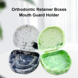 YOUYA DENTAL Marble Aligner and Retainer Case, 6PCS Colorful Marble Orthodontic Aligner Retainer Case Denture False Box Clear Retainer Mouthguard Protective Cases for Oral Care (Colorful)