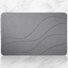 Diatomaceous Earth Bath Mat - Quick-Dry Mineral Mat for Bathroom & Showers - Non-Slip, Super Absorbent & Instant Drying Bath Mat (24"x16", Granite)