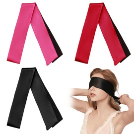 3 Pieces Sleep Masks Valentine's Day Gifts Satin Eye Mask Sleep Mask Satin Eye Mask Headband Eyes Night Blindfold for Adults Couples 150 x 7 cm