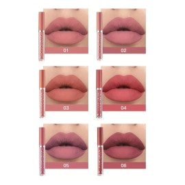 Set 6 Labiales Líquidos Mate Handaiyan Light Coral Verde Oscuro