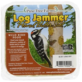 Pine Tree Farms 5002 Log Jammer Woodpecker Peanut Suet Plug, 3 plugs per pack , 9.4-Ounce