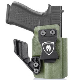 WARRIORLAND Kydex IWB Holster Fits Glock 43/43X/43X MOS, Inside Waistband Concealed Carry, Optic Ready w/Claw, Adj Cant, Right Hand, Military Green