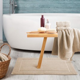 Hearth & Harbor Bath Mat Towels - 100% Ring Spun Cotton Luxury Towels - Ultra Soft & Highly Absorbent, Bathroom Towels, Floor Mat - Cream