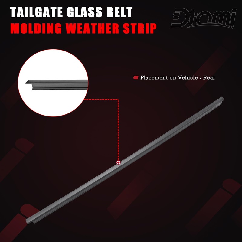 Door Tailgate Glass Belt Molding Weather Strip Compatible with Toyota