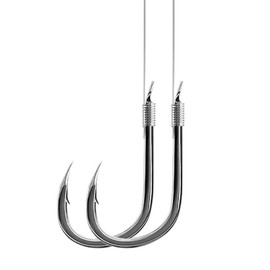 AMHDV Pre Tied Fishing Hooks on Line, Small Fish Hook with Leaders (Pack of 20) (Black, 20# (0-0.44lb))