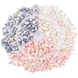 PH PandaHall 405pcs 3 Styles Natural Conch Shell Beads, 0.2~0.5 Inch Small Seashells Drilled Conch Seashells with 1~4mm Hole for DIY Jewelry Craft Home Party Wedding Decor Fish Tank Vase Filler