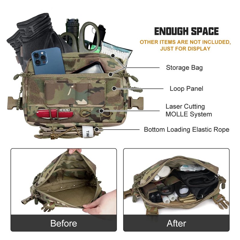 TOPTACPRO Tactical Chest Pack Recon Kit Bag Multi-Function Tool Pouch