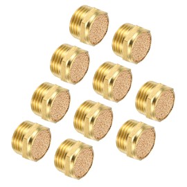 sourcing map 10PCS Pneumatic Exhaust Muffler, g 1/2" Thread Male Sintered Bronze Muffler Air Line Fittings for Pneumatic Tools and Industrial Machinery