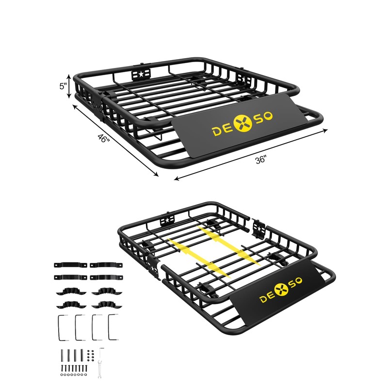 DEXSO 46" x 36" Universal Roof Rack Basket, 200 Lbs