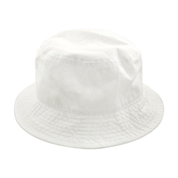 Falari Men Women Unisex Cotton Bucket Hat Large/X-Large White