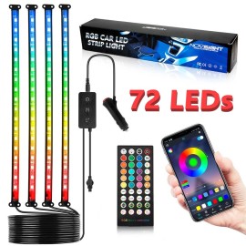 NOVSIGHT RGB 72 LED Car Lights Interior Floor Decor Atmosphere Strip LampSuper Bright US