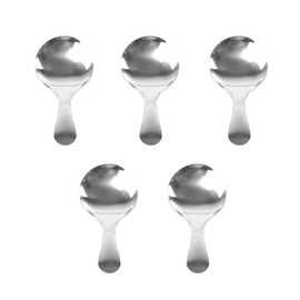 5-Pack Short Handle Stainless Steel Mini Spoons - Ideal for Coffee, Tea, Candy, and Condiment Canisters