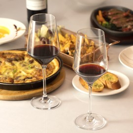 S SALIENT Wine Glasses Set of 6,Long Stem White/Red Wine glasses,14oz Hand Blown Premium Crystal Wine Glass,Gift Packing Burgundy Glasses