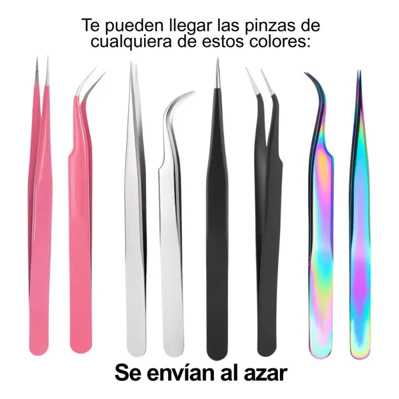Kit Práctica Extension Pestañas Pinzas Maniquí Parche Lash F