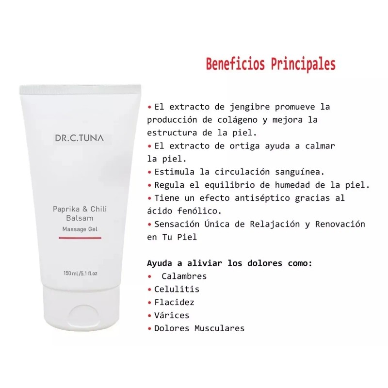 Gel Masaje Paprika Chile Flacidez Celulitis 150ml Mentol