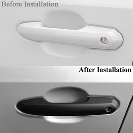 No Adhesive Snap-on Car Door Handle Cover Protector Compatible for Toyota 2018 2019 2020 2021 2022 2023 2024 RAV4 2024 2023 2022 2021 2020 Highlander 2023 2024 Crown Accessories (3. Matte Black)