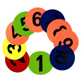 GSi Numerical Spot Markers for Classroom and Sports Activities- Size 8” inches- Set of 10 in 4 Colors