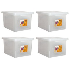Lorell LLR68925 Letter/Legal Plastic File Box (4 PACK SAVINGS)