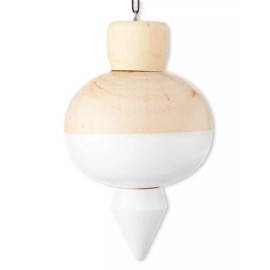 Unbranded Onion Shaped Wood Christmas Ornament with "Peace" in Cursive