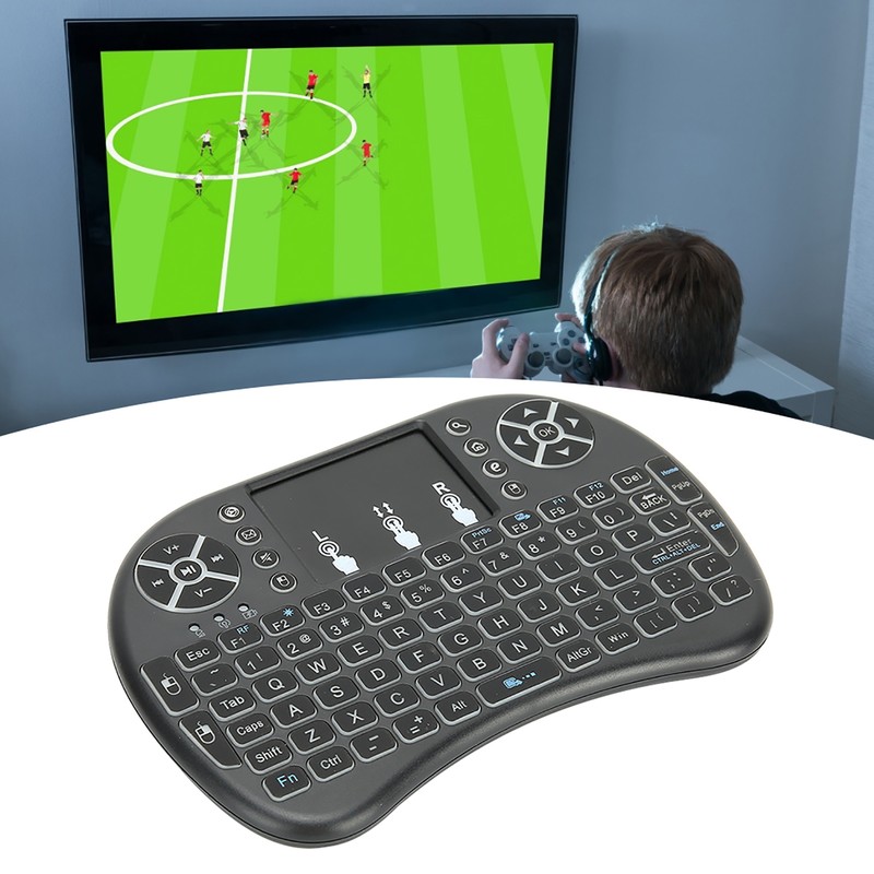 Mini Wireless Keyboard Backlit Black 2.4G RF 10-Meter Working Distance