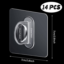 14 PCS Spray Bottle Holder Adhesive Bottle Hooks Clear Spray Bottle Hooks Shower Curtain Rod Holder Wall Mount Utility Hooks Decorative Shower Curtain Hooks for Kitchen Home Bathroom Accessories