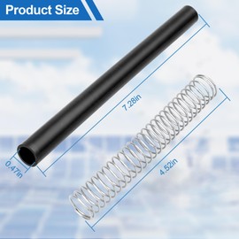 Pool Chlorinator PVC Flexible Tubes with Support Spring - for Rainbow 320, 322 Chlorinator and R171096 Feeder, 2 PCS Black Chlorinator Hose Pool & Spa Replacement Parts