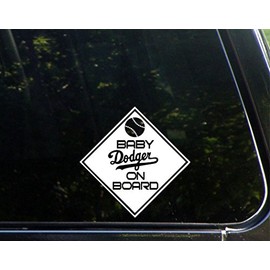 Baby DODGER On Board - 5 3/4"x 5 3/4" - Vinyl Die Cut Decal / Bumper Sticker For Windows, Trucks, Cars, Laptops, Macbooks, Etc. Y