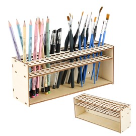 Weyying Makeup Pinsel Organizer aus Holz, Pinselhalter Malen Holz, Pinsel-Organisator aus Holz, Abnehmbarer Pinselhalter, Abnehmbar, Geeignet zur Aufbewahrung von Pinseln, Buntstiften, Schminkpinseln