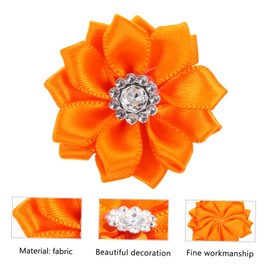 COHEALI 80pcs Ribbon Flowers Bows Rhinestone Appliques for Craft Hair Accessories Sewing Decoration for Dolls Headbands and Scrapbooking