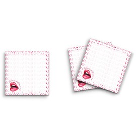Butler in the Home Sticky Notes 3 Pack 3"x3" 50 Sheet Count Per Pad, When in Doubt Wear Red Lips Lipstick Makeup XO White Border, Cute Funny Memo Note Pads Stationery Journal Planner Paper