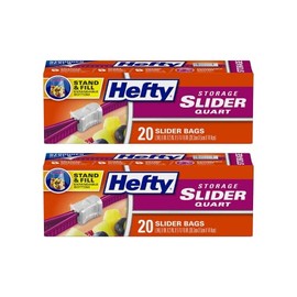 Hefty Slider Bags, Quart, 20 CT