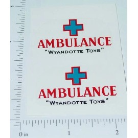 Wyandotte Pair Wyandotte Ambulance Truck Red/Blue Stickers WY-011