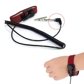 Anti Static Wrist Strap with grounding Wire Anti Static Wristband Adjustable Coiled Cord Anti Shock Wristband (Bend)