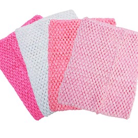 Time to Sparkle 4pcs Crochet Tube Top Crochet Tutu Infant Dress Baby Girls Skirt Pettiskirt, 8"x10", Mix-Pink Shade