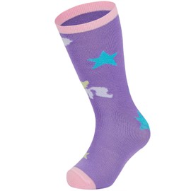 American Trends Unicorn Socks Gifts for Girls 4-6 Years Kids Cute Animal Fun Socks Crazy Crew Funny Silly Cotton Socks Purple